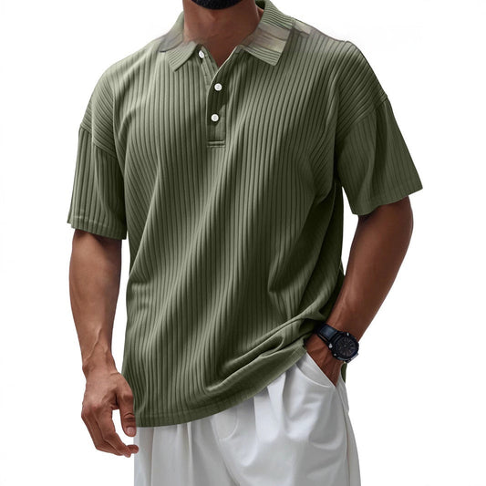 Printed Men's Loose Trendy Short Sleeve Lapel Shirt