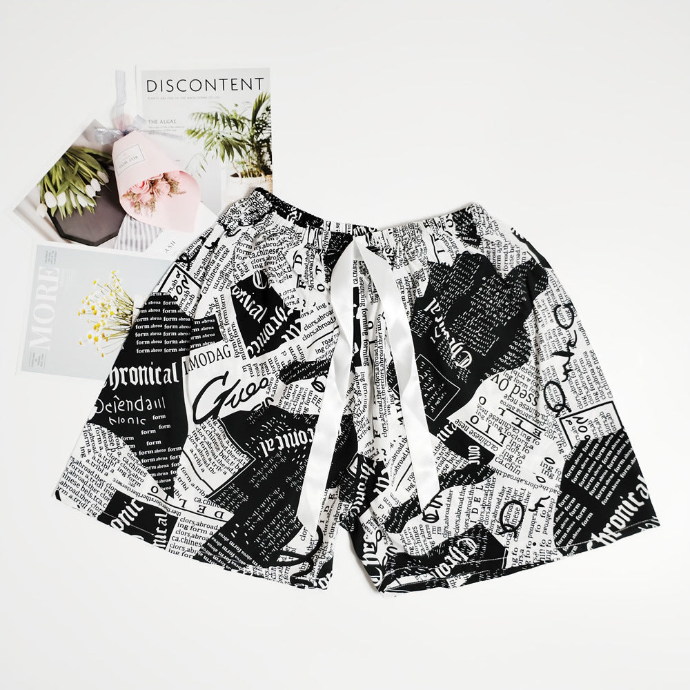 Women's Cotton Silk Shorts Plus Size Homewear Beach Pants