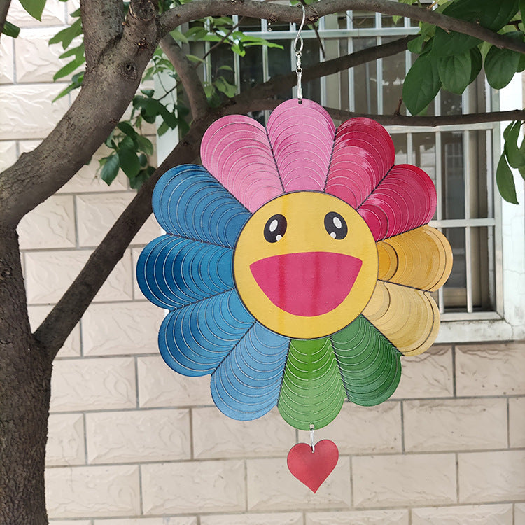 Stainless Steel Mandala Wind Chimes Dynamic Sculpture Windmill