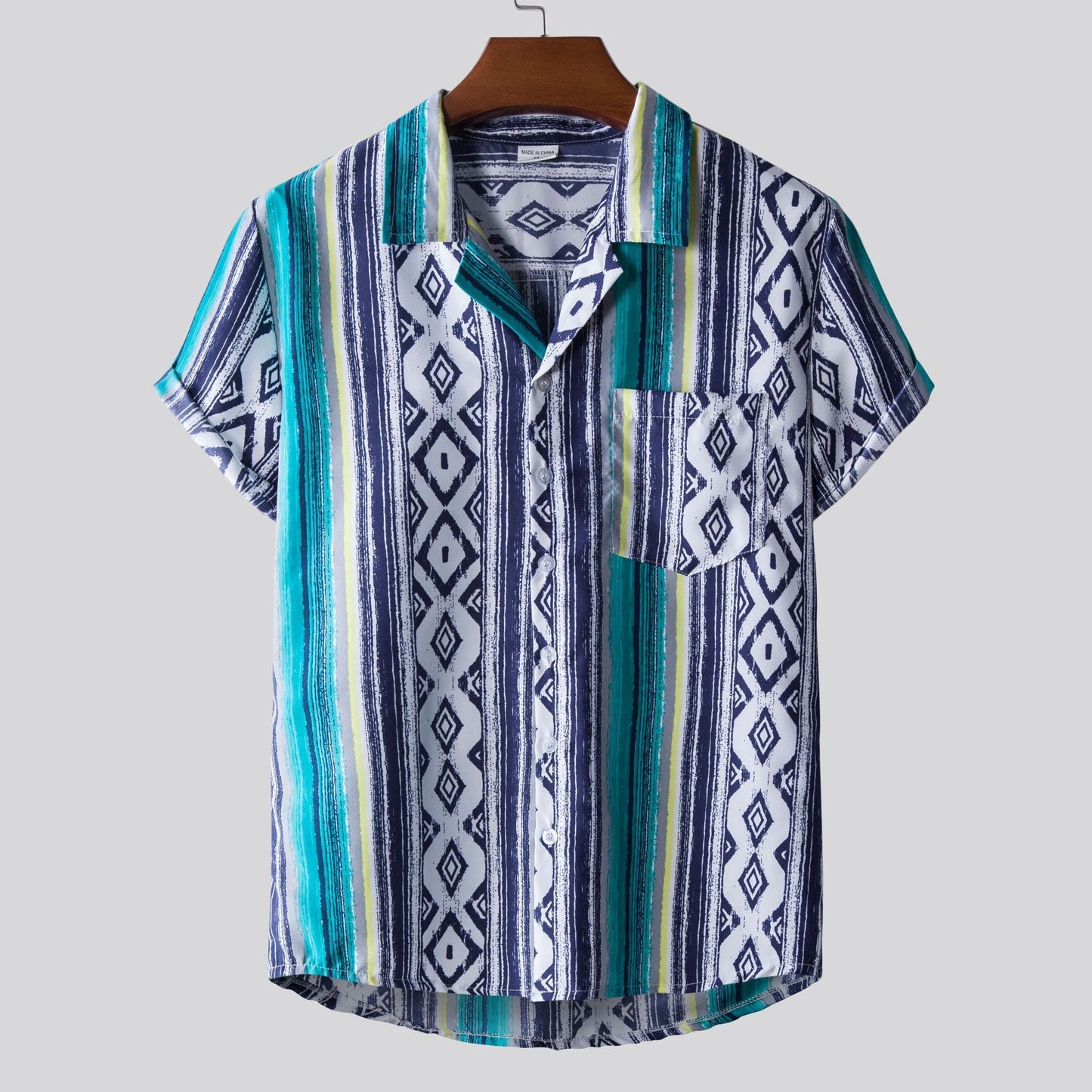 Printed Short-sleeved Shirt For Men