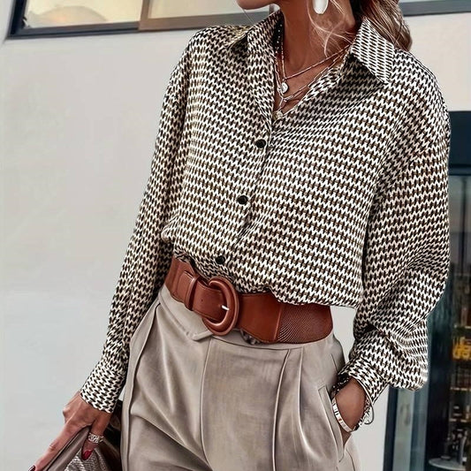 Summer Printed Cardigan Single-breasted Women's Vintage Long Sleeve Shirt