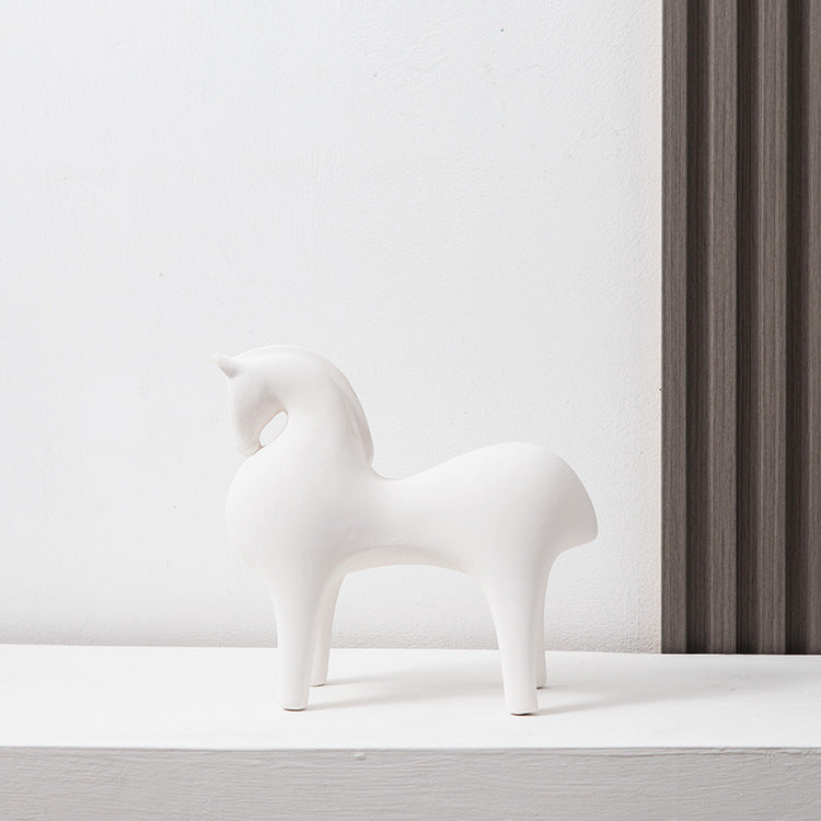 Red Horse Ceramic Decoration Cabinet For Exhibition Hall