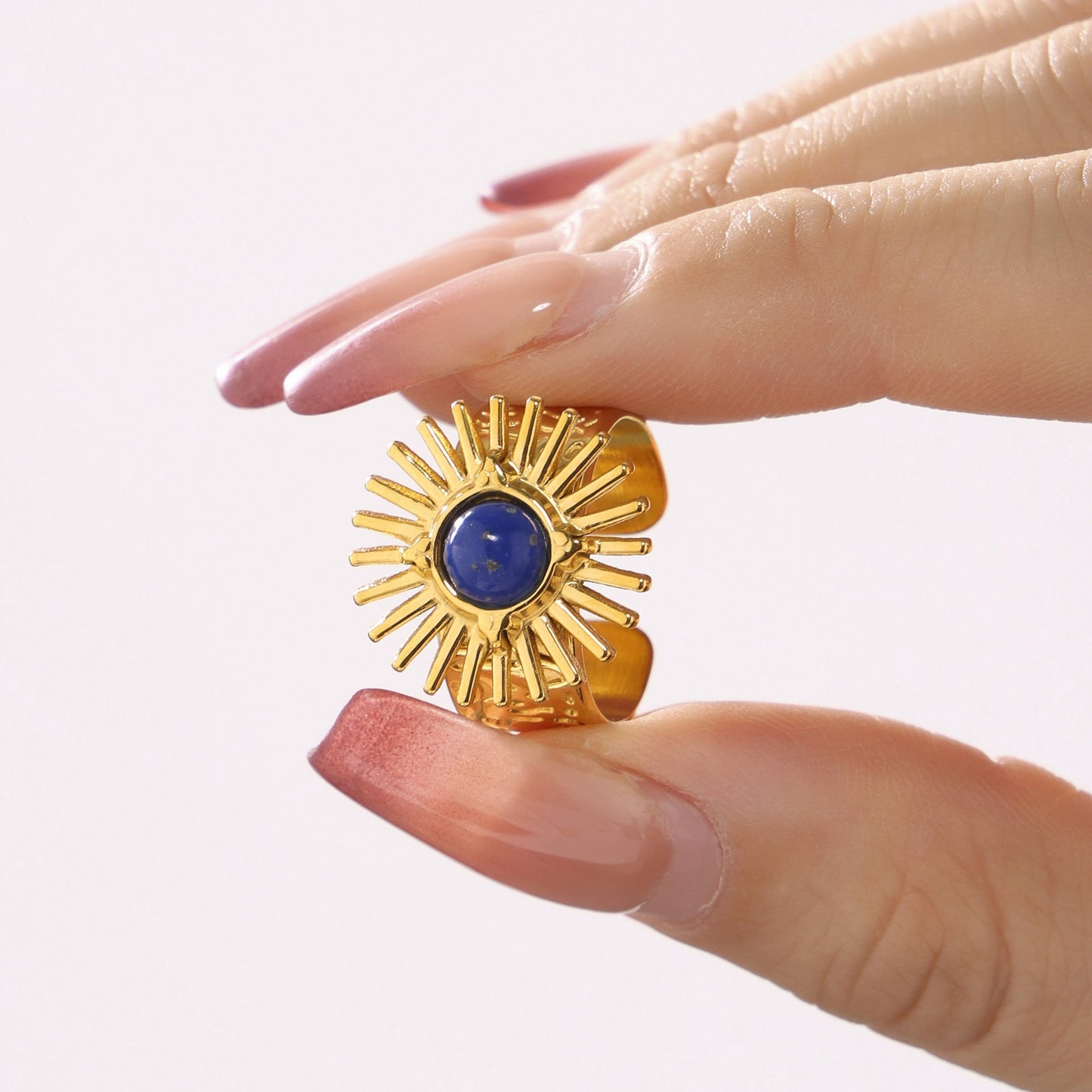 SUNFLOWER Turquoise Karst Opening Adjustable Ring