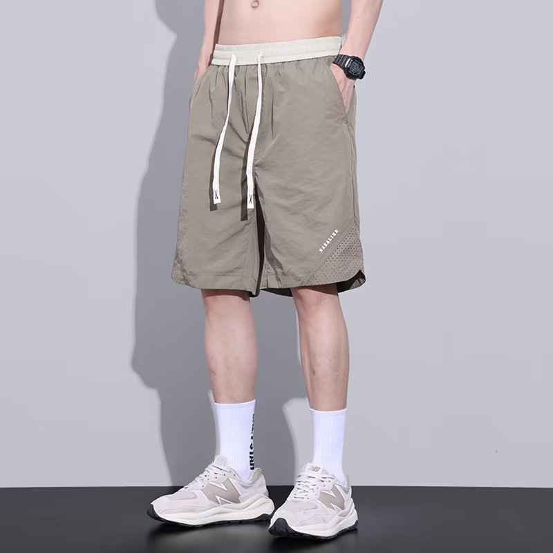 Ice Silk Shorts Thin Loose Sports Quick-drying Knee Length Pants