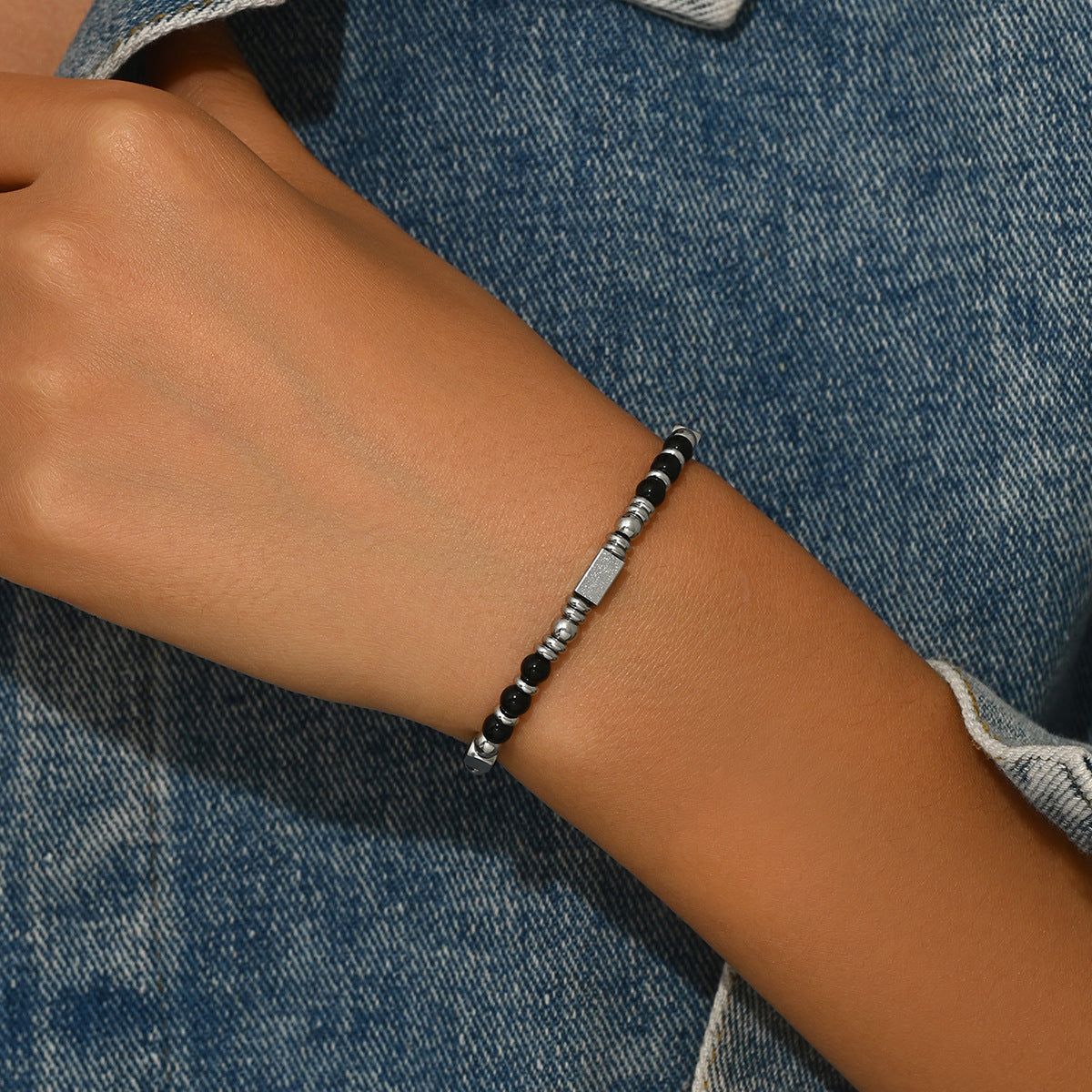 Geometric Retro Natural Stone Bracelet Niche