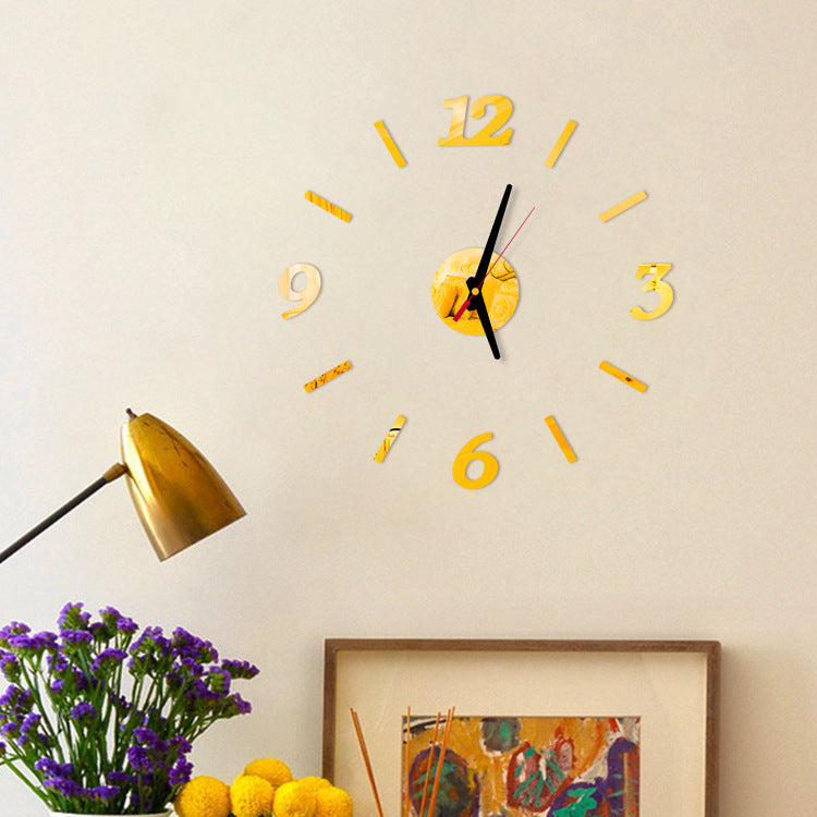 Acrylic Mute Clock Mirror Sticker Wall Clock