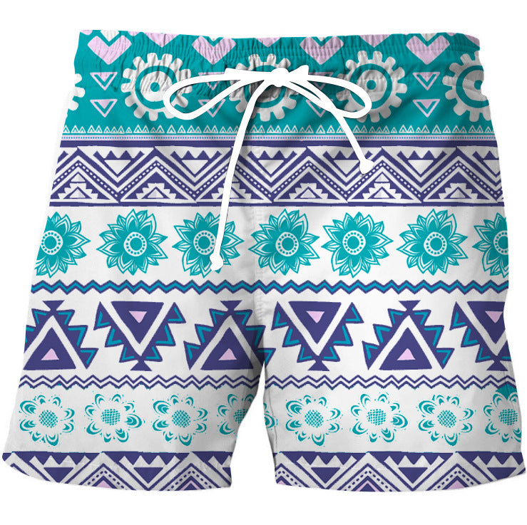 Men's Casual Shorts Retro Geometric Striped Pattern