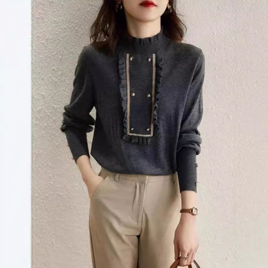 Women's Half Turtleneck Knitted Bottoming Shirt