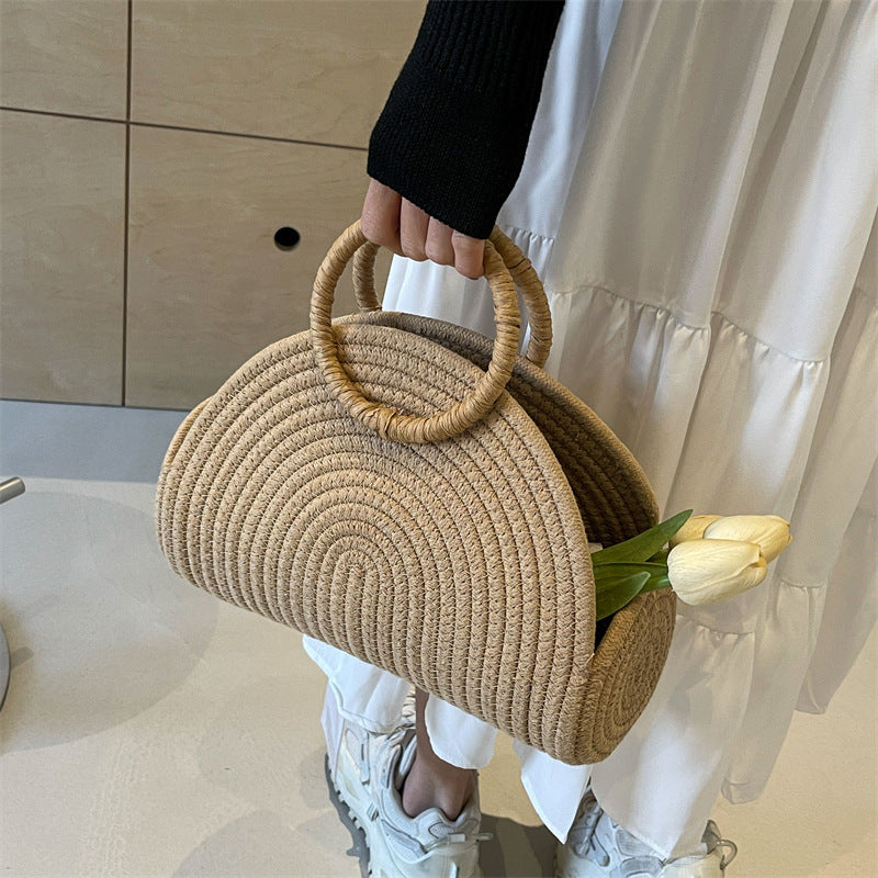 New Urban Simple Holiday Casual Handbag Fashion Trend Woven Bag
