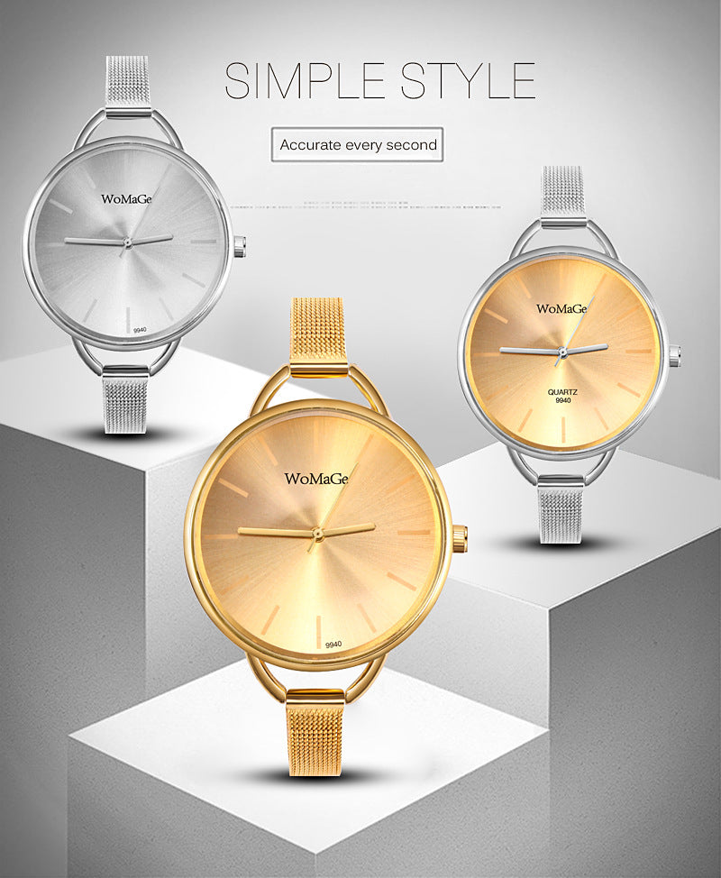 Women's Mesh Strap Watch With Large Dial