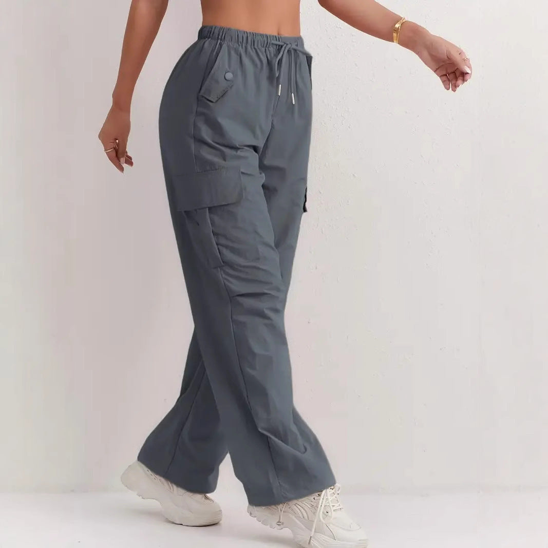 High Waist Drooping Quick-drying Leisure Wide Leg Track Pants
