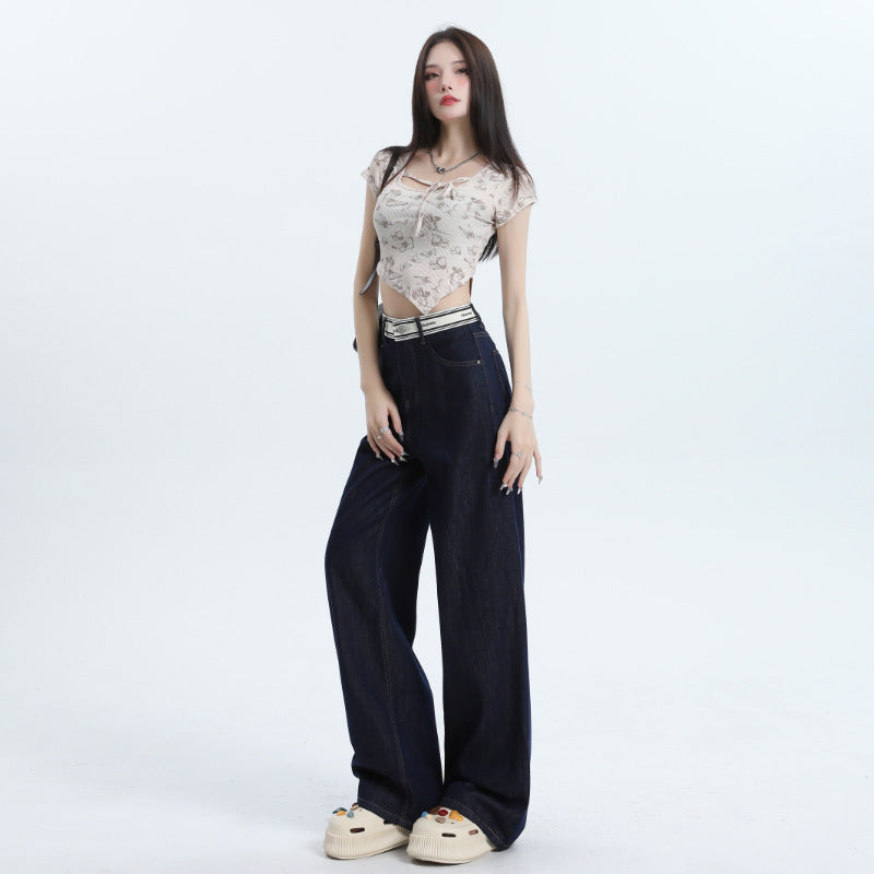 Fashion Women's Summer Wide Leg Mop Pants