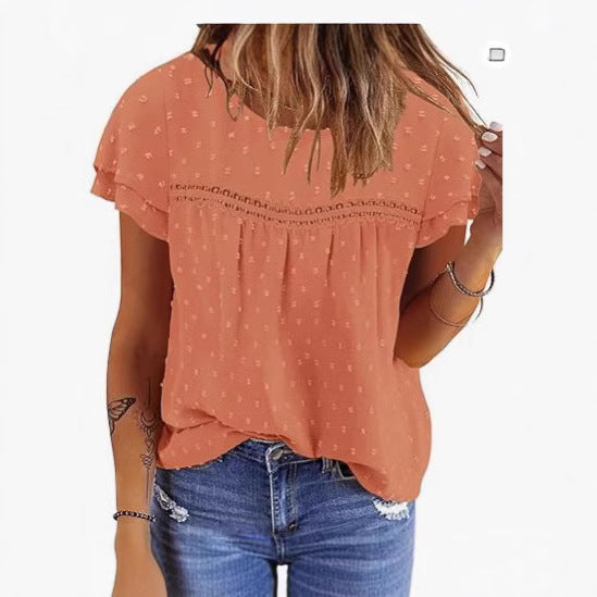 Bohemian Style Top Short Sleeve Summer Loose Shirt
