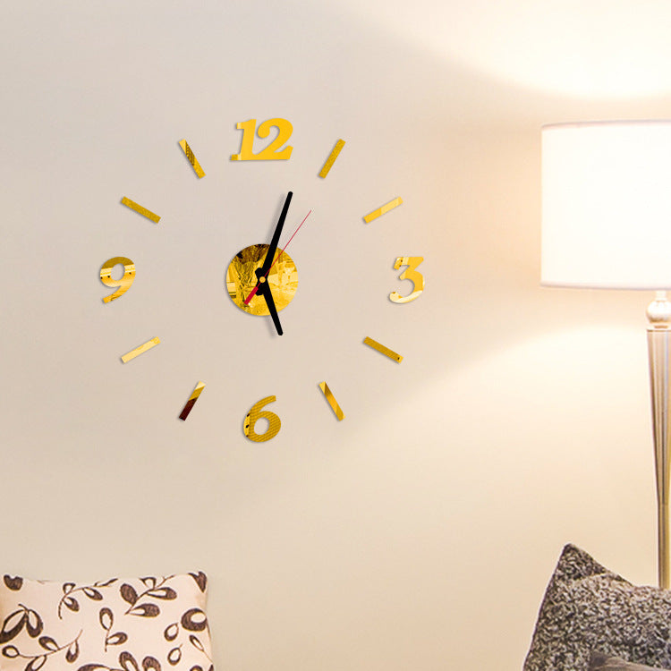 Acrylic Mute Clock Mirror Sticker Wall Clock