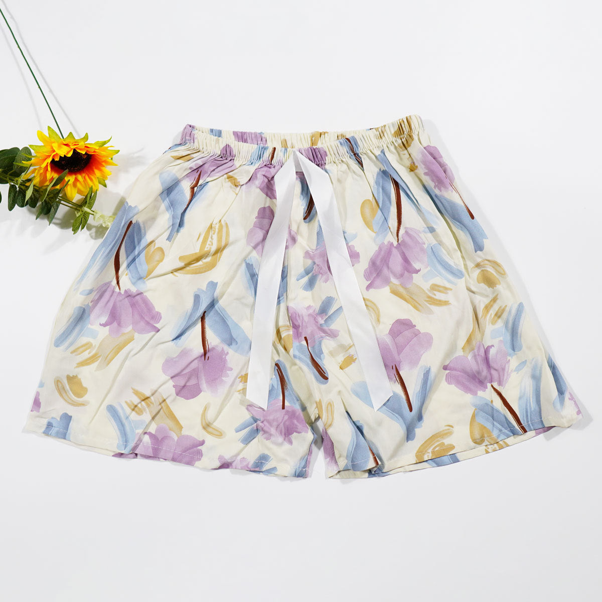 Women's Cotton Silk Shorts Plus Size Homewear Beach Pants