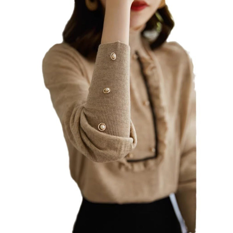 Women's Half Turtleneck Knitted Bottoming Shirt