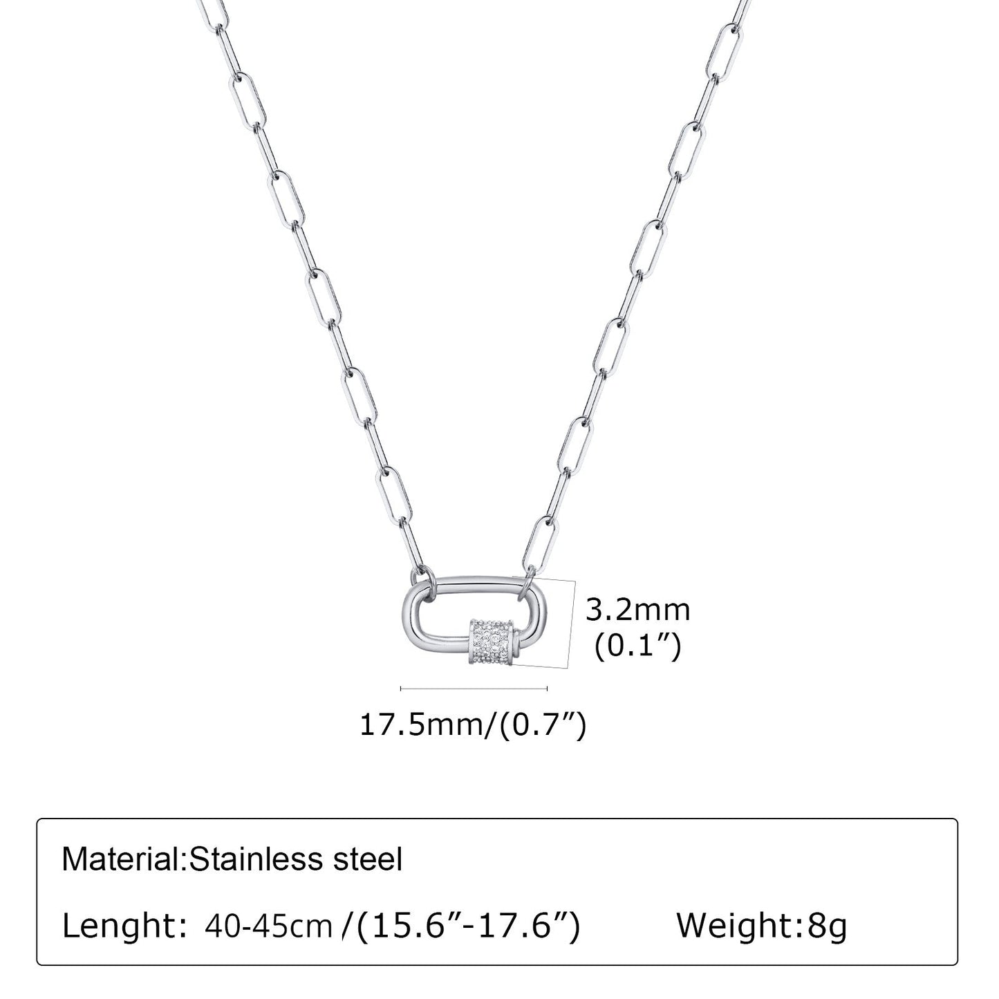 Fashion Stainless Steel Square Geometric Necklace For Women