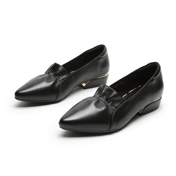 True Soft Leather Flat Sole Single-shoe Women's Low-heeled Shoes