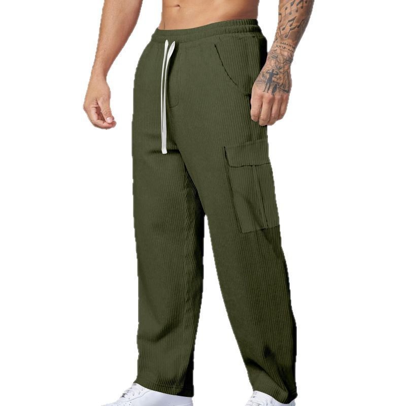 Autumn Retro Leisure Cargo Men's Versatile Loose-fitting Wide-leg Trousers