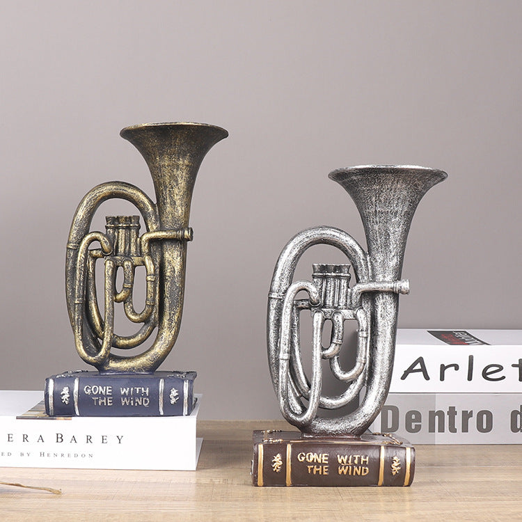 Retro Nostalgic Violin Musical Instrument Model Study Clothing Store Industrial Style Loft Window Decoration Ornaments