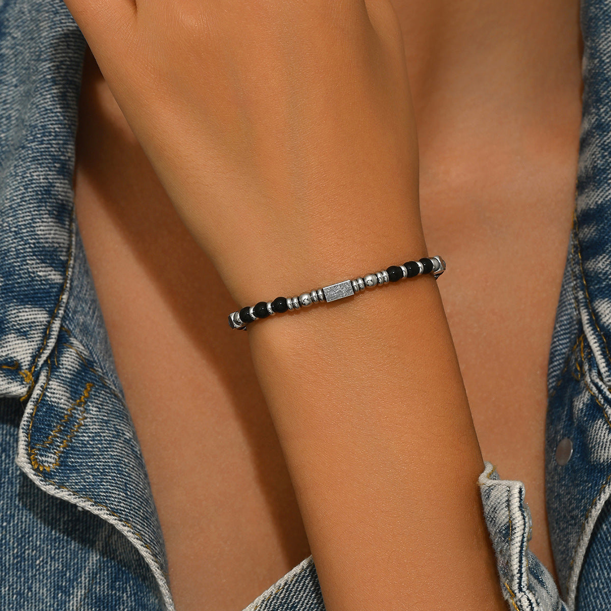 Geometric Retro Natural Stone Bracelet Niche