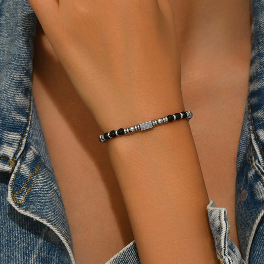 Geometric Retro Natural Stone Bracelet Niche