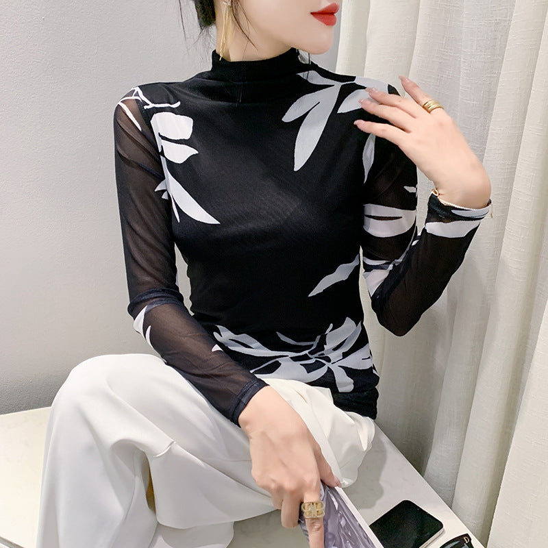 Women's Long Sleeve Autumn And Winter Ocean Graceful Slim-fit Tops