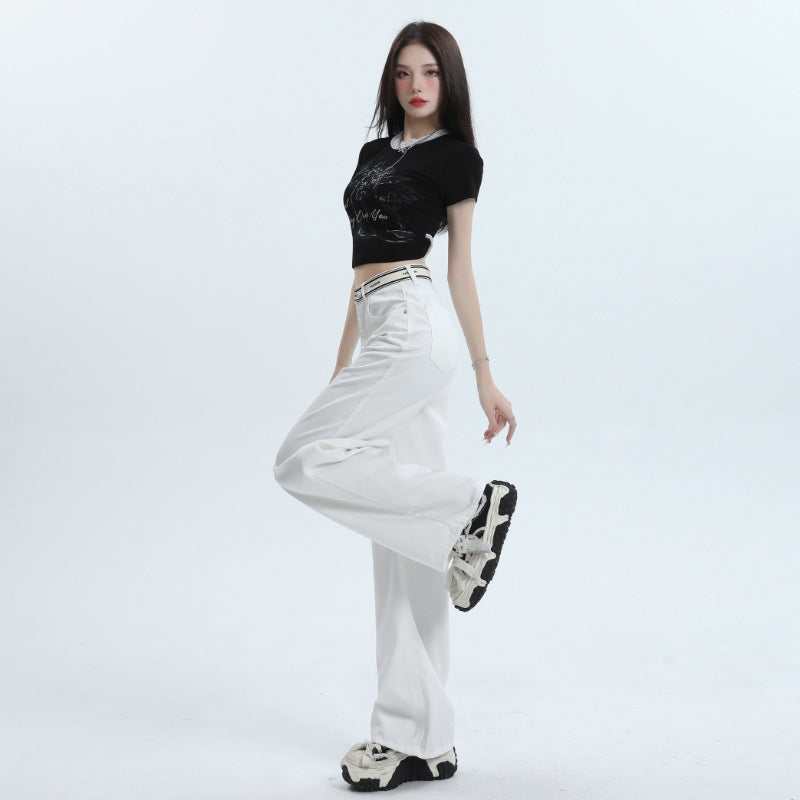 Fashion Women's Summer Wide Leg Mop Pants