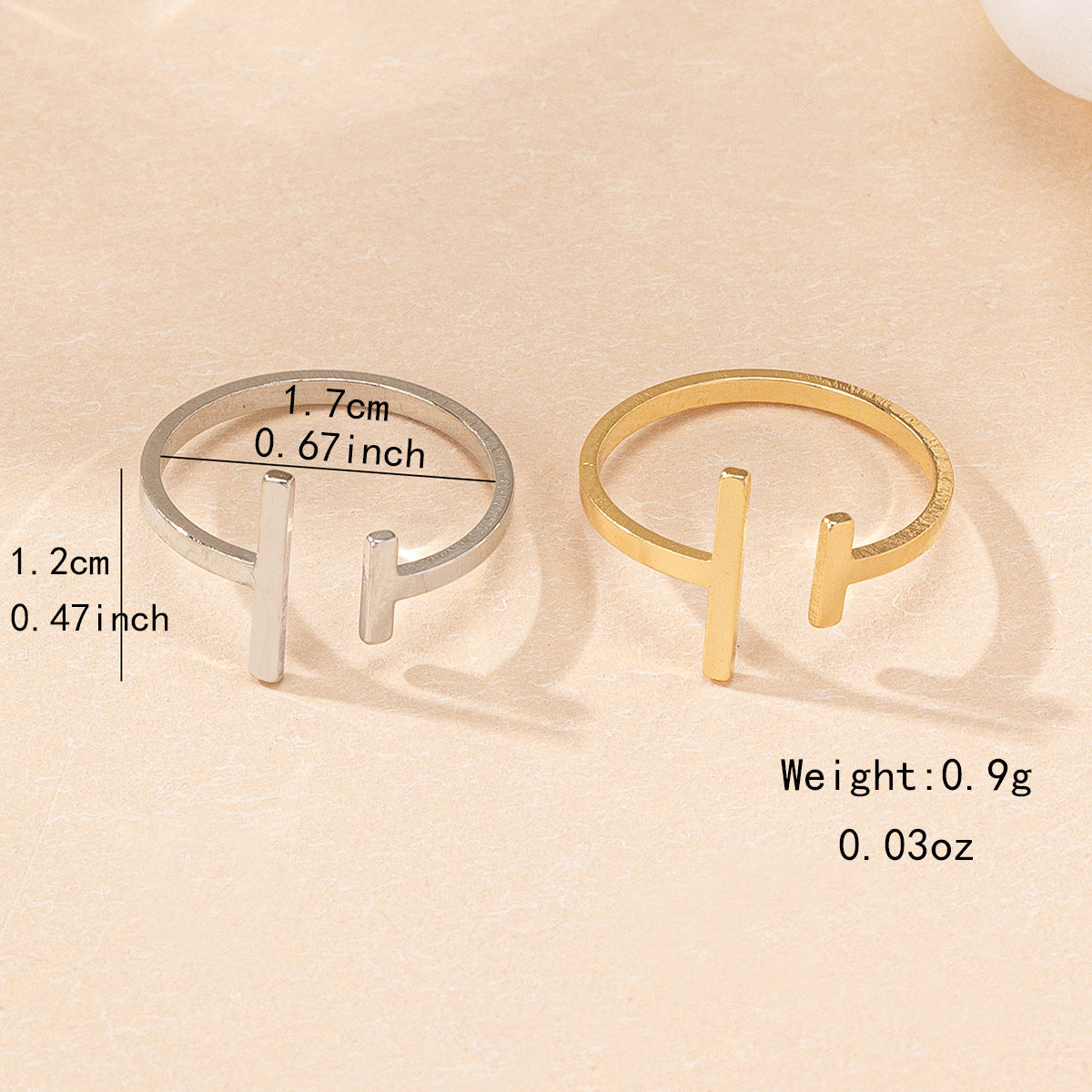 T-shaped Ring Stylish And Simple Personality Elegant Design All-match