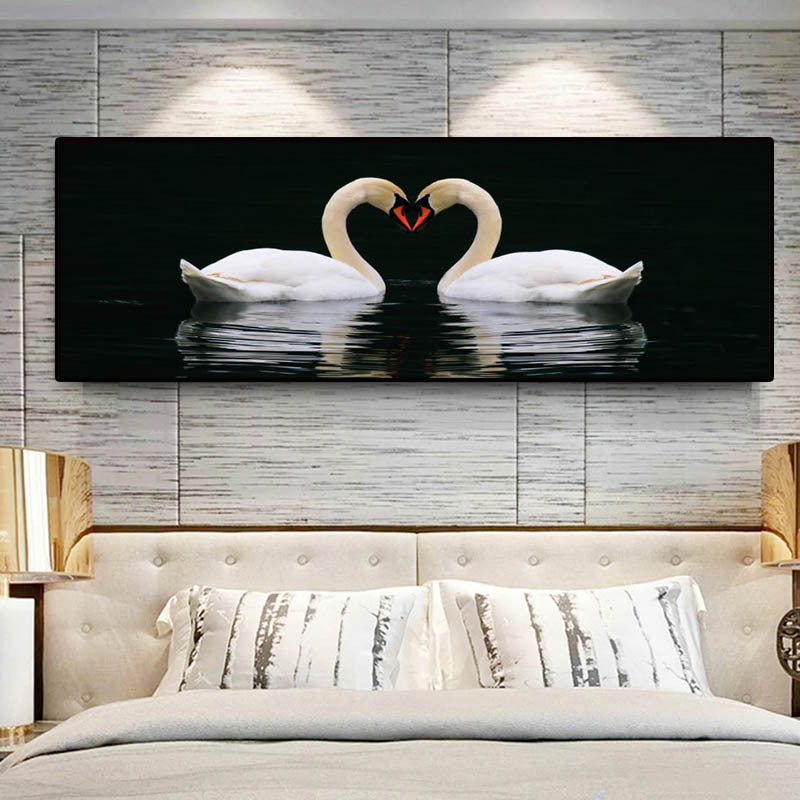 Swan Painting Decorative Art Poster
