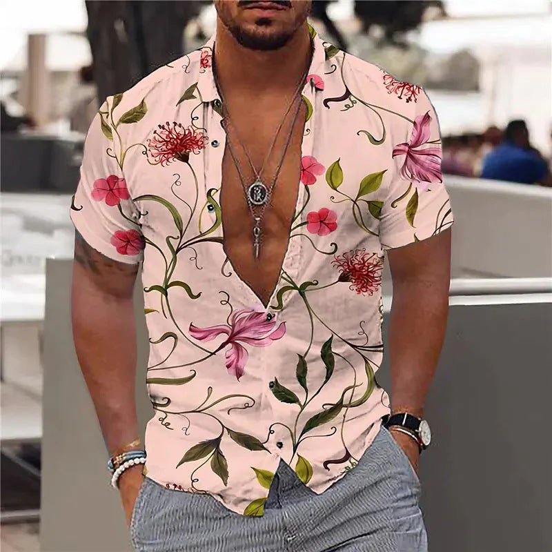 Hawaii Short Sleeve Men's Lapel Shirt