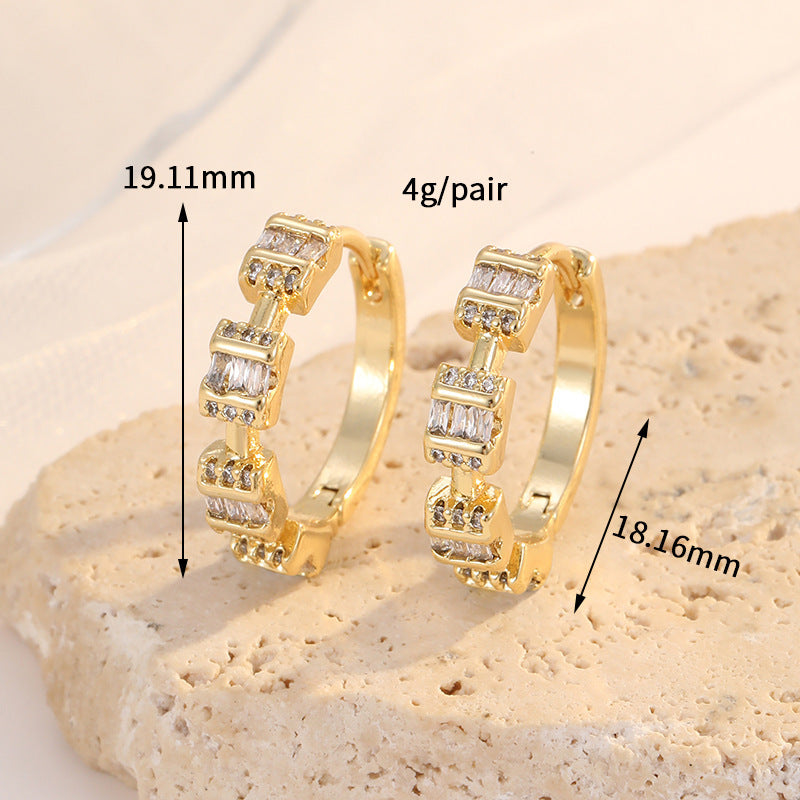 Affordable Luxury Style Fashion Zircon Earrings Women
