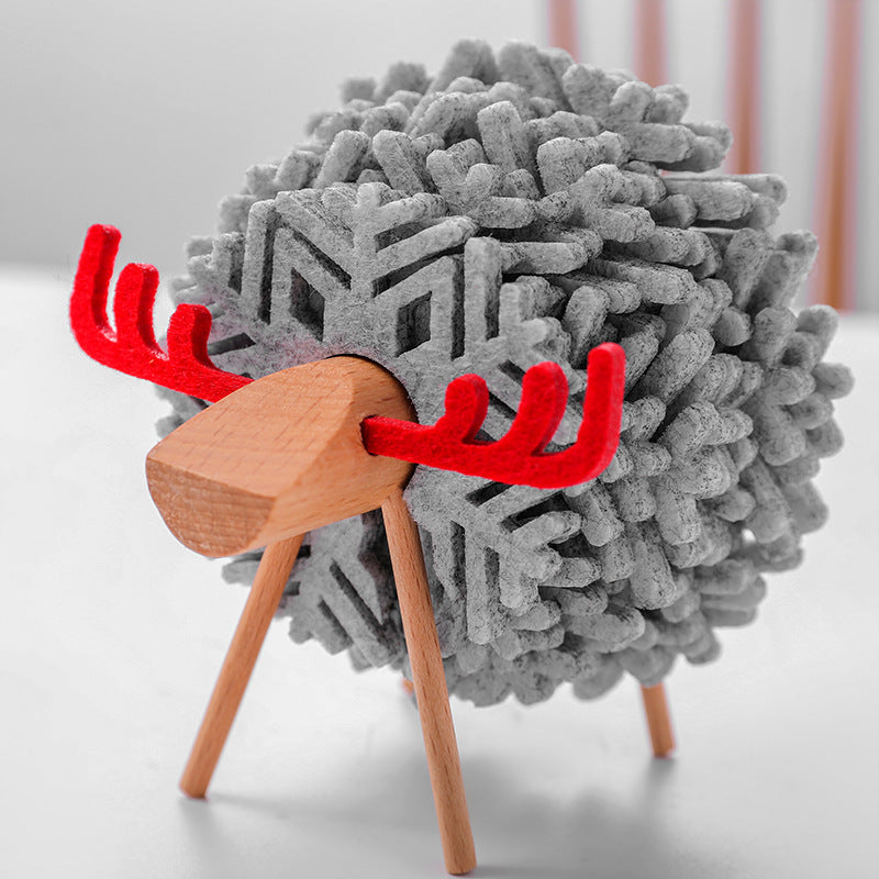 Sheep Elk Anti-Skid Absorbent Insulation Tea Ceremony Felt Coaster Japanese Style Creative Home Office