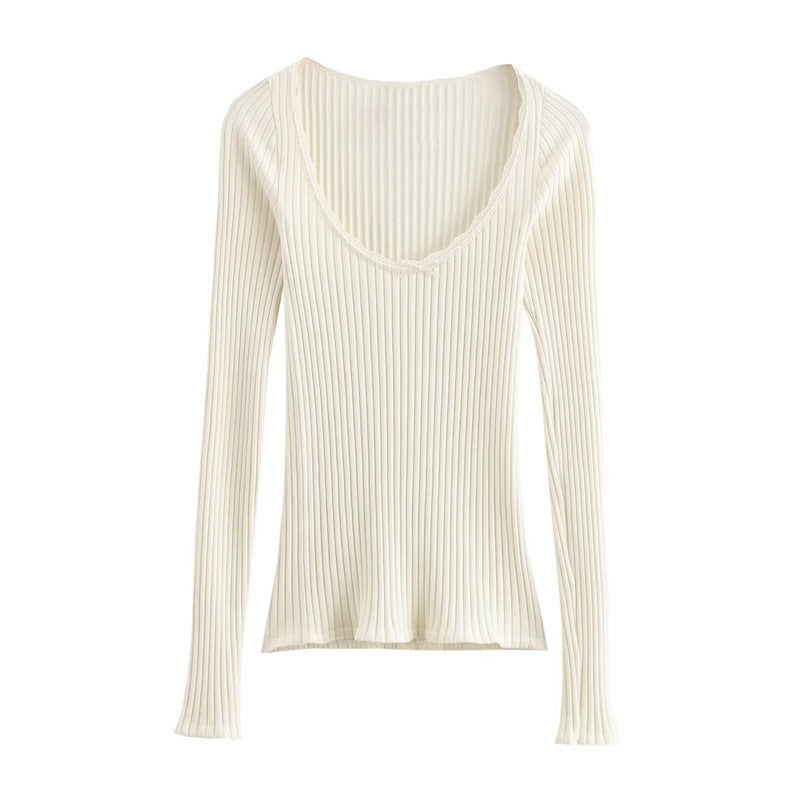 Women's Lace Bowknot Decoration Seamless Top