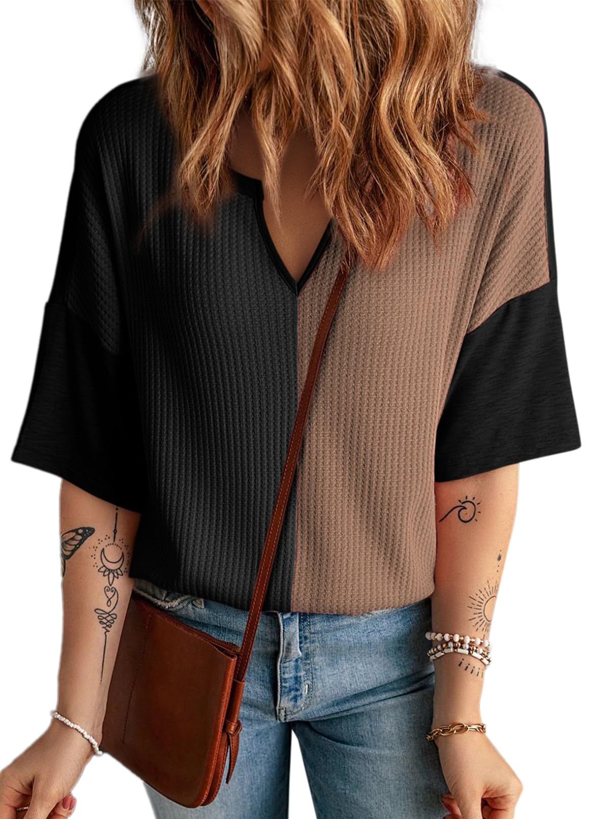 Women's Summer Top Half Sleeve Fluffy Shirt