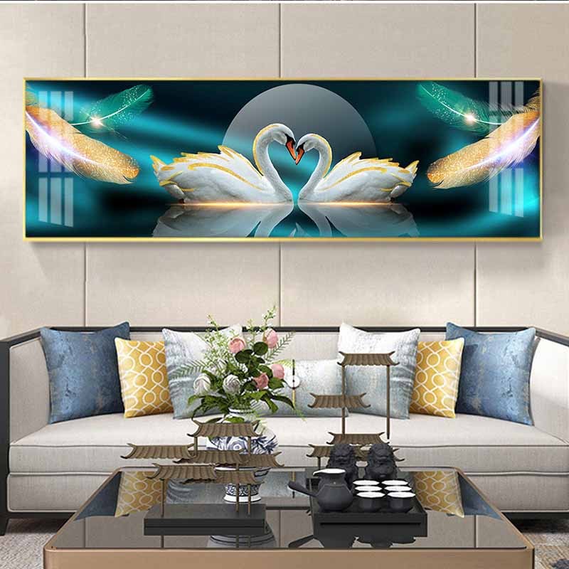 Swan Painting Decorative Art Poster