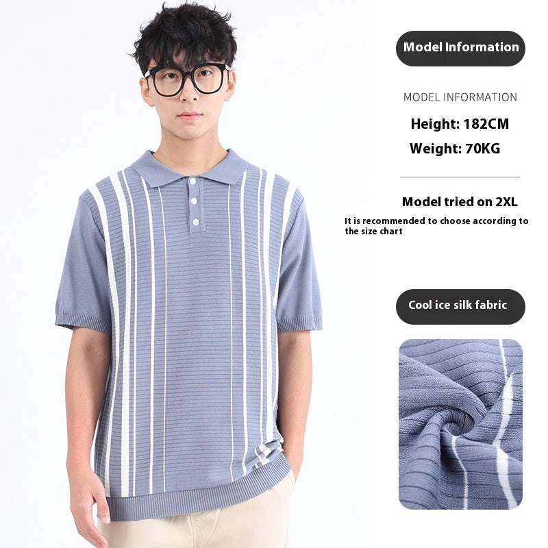 Ice Silk Short Sleeve High-grade Business Style