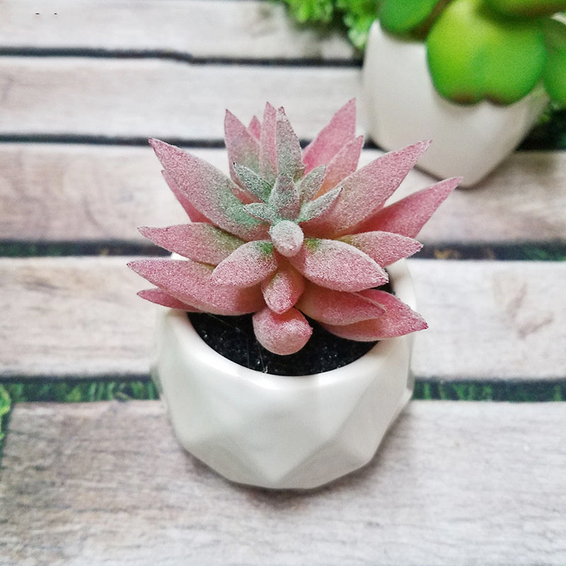 Artificial Succulent Bonsai Creative Ornaments for Home Table Garden Decoration Artificial Plants with Pot