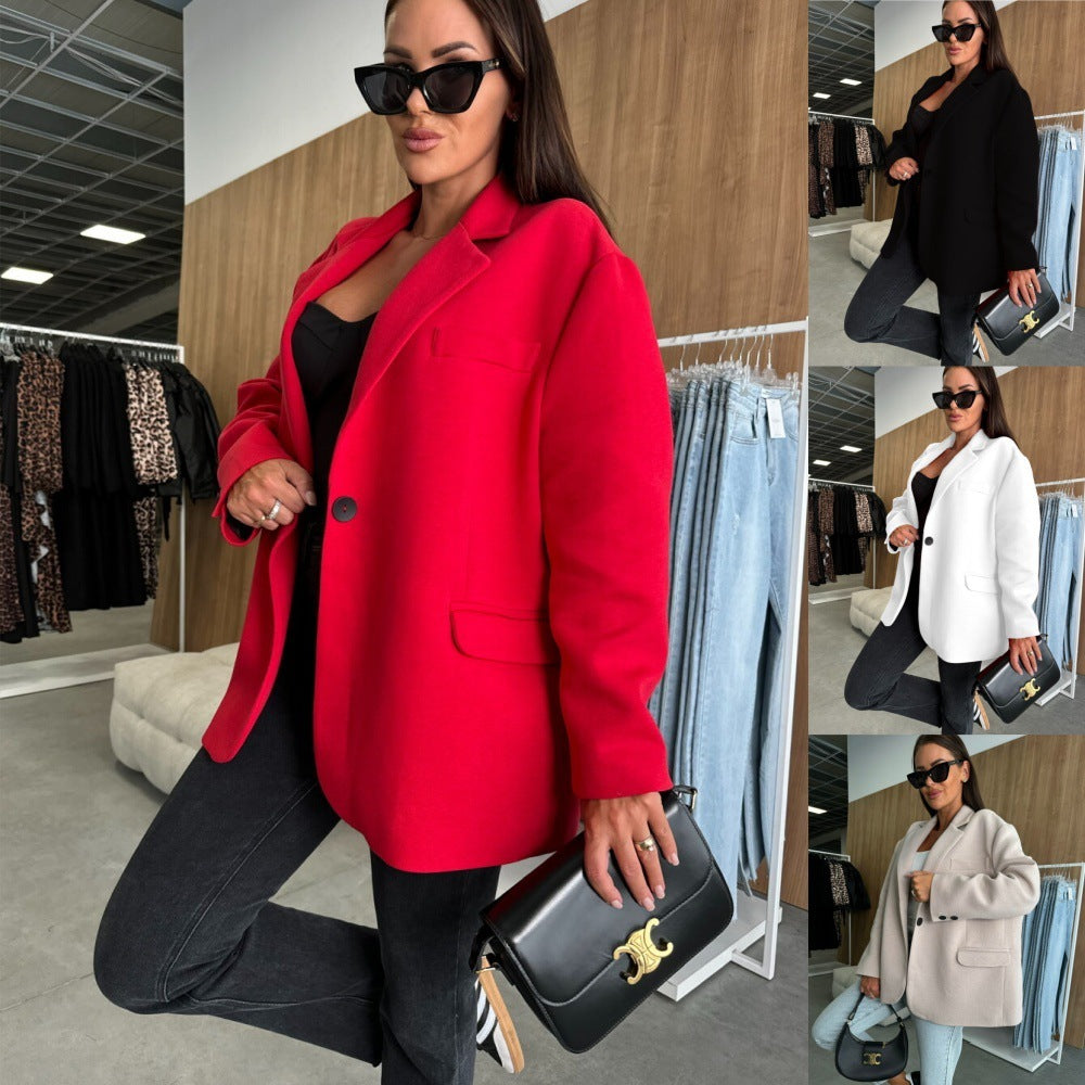 Women's Long-sleeved Suit Collar Top