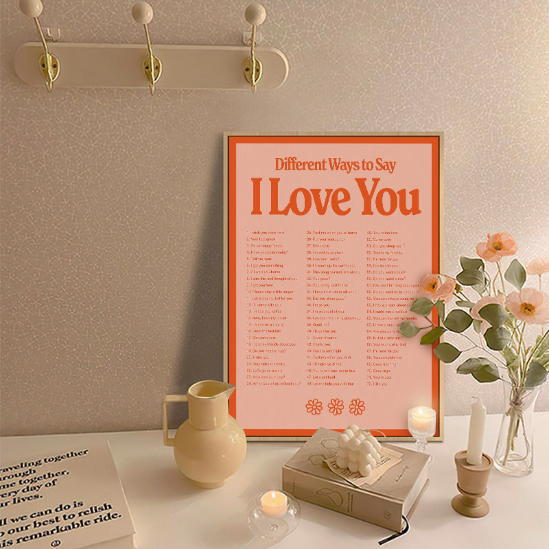 Nordic A Love Letter Minority Bedroom Bedside Decoration Painting