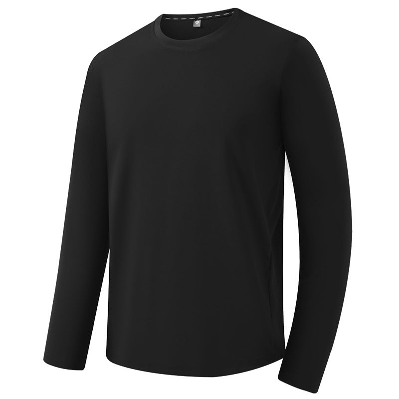 Quick-drying Long-sleeved Sports T-shirt Men's Autumn And Winter Solid Color Stretch Fitness Casual Bottoming Shirt