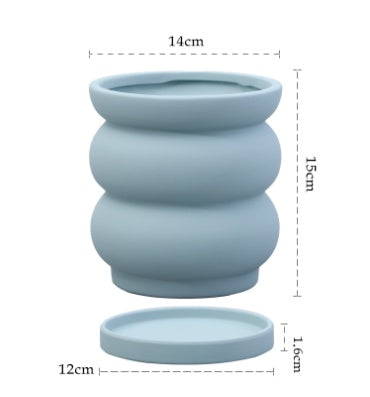 Plain Fired Breathable Ceramic Flowerpot