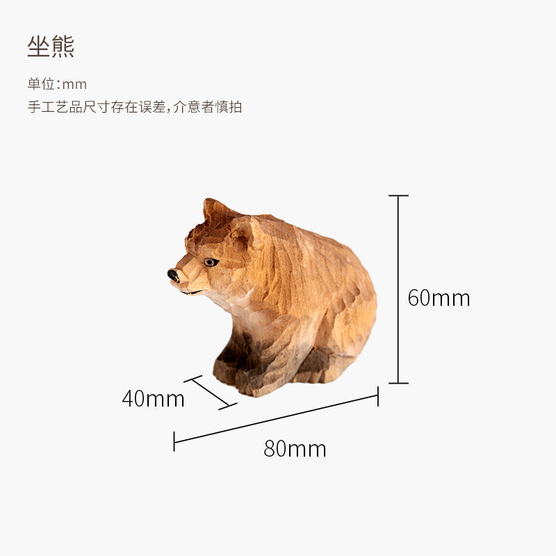 Pure Handmade Wood Carving Fat Bird Chirping