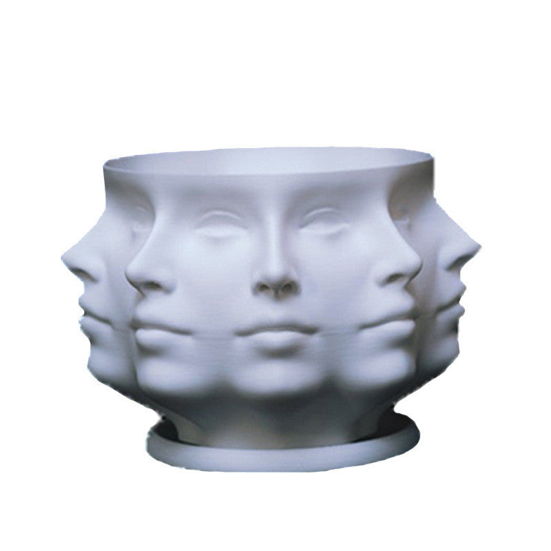 3D Face Multi-faceted Flower Pot Resin Crafts