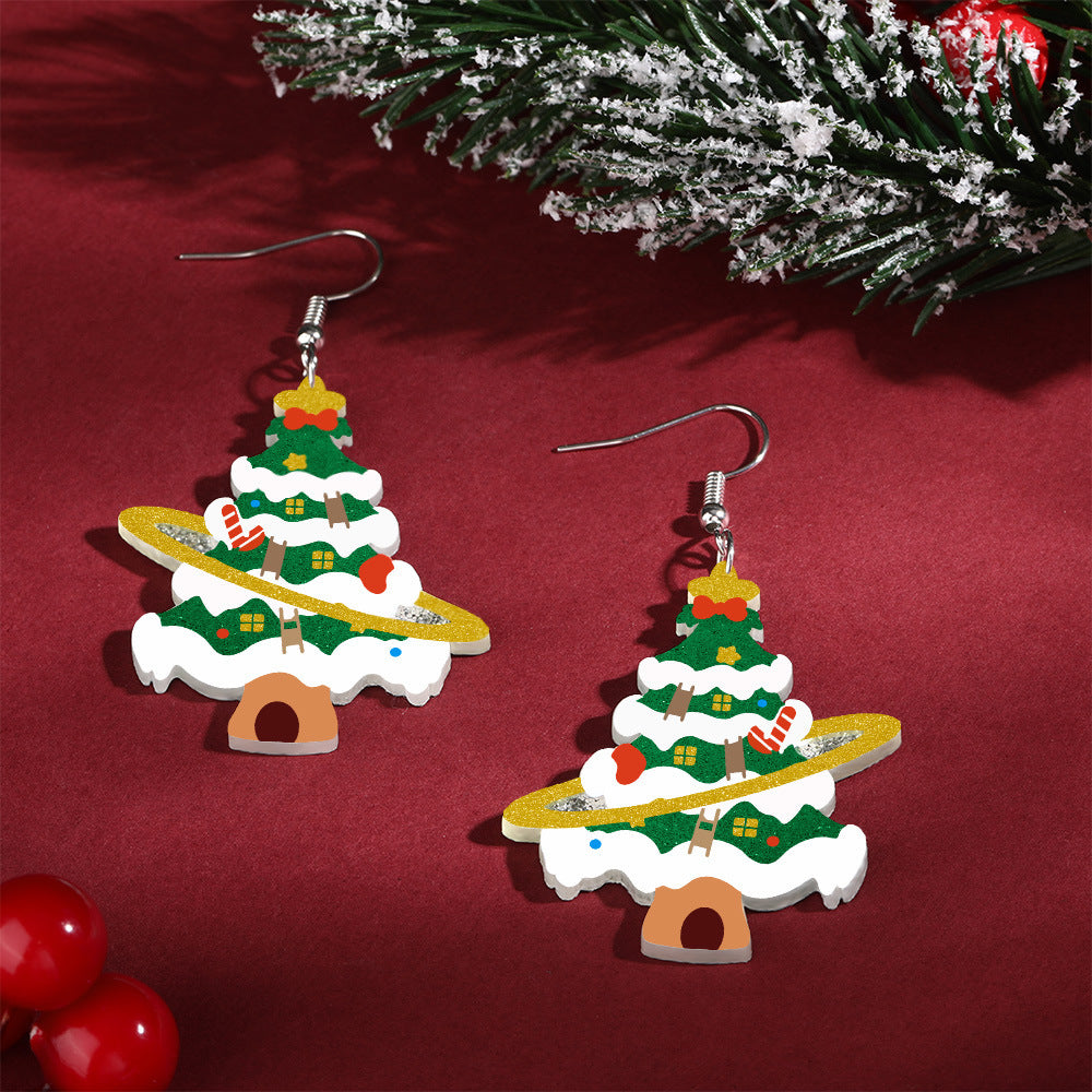 Eco-friendly Acrylic Earrings Christmas XINGX