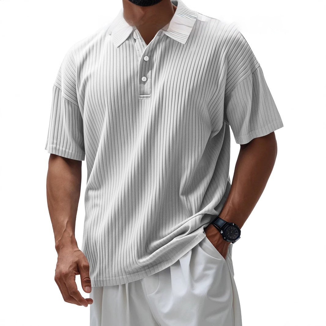 Printed Men's Loose Trendy Short Sleeve Lapel Shirt