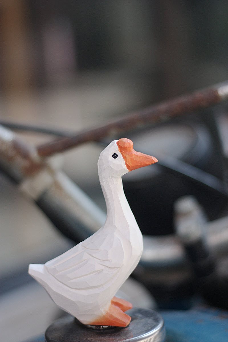 Pure Handmade Wood Carving Fat Bird Chirping