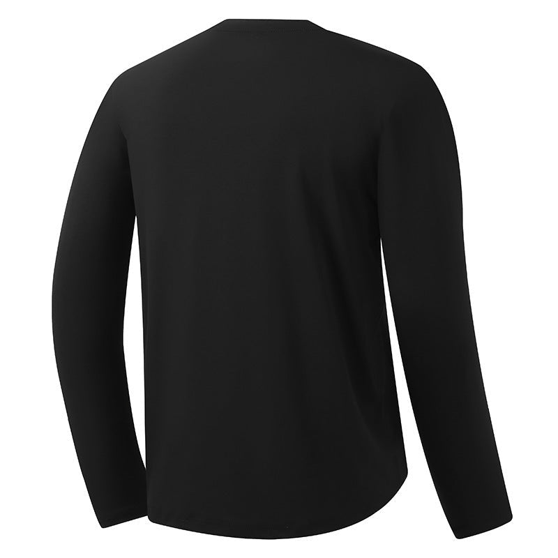 Quick-drying Long-sleeved Sports T-shirt Men's Autumn And Winter Solid Color Stretch Fitness Casual Bottoming Shirt