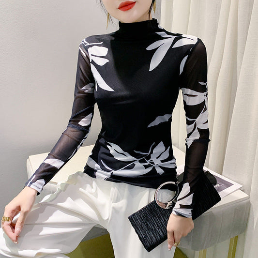 Women's Long Sleeve Autumn And Winter Ocean Graceful Slim-fit Tops