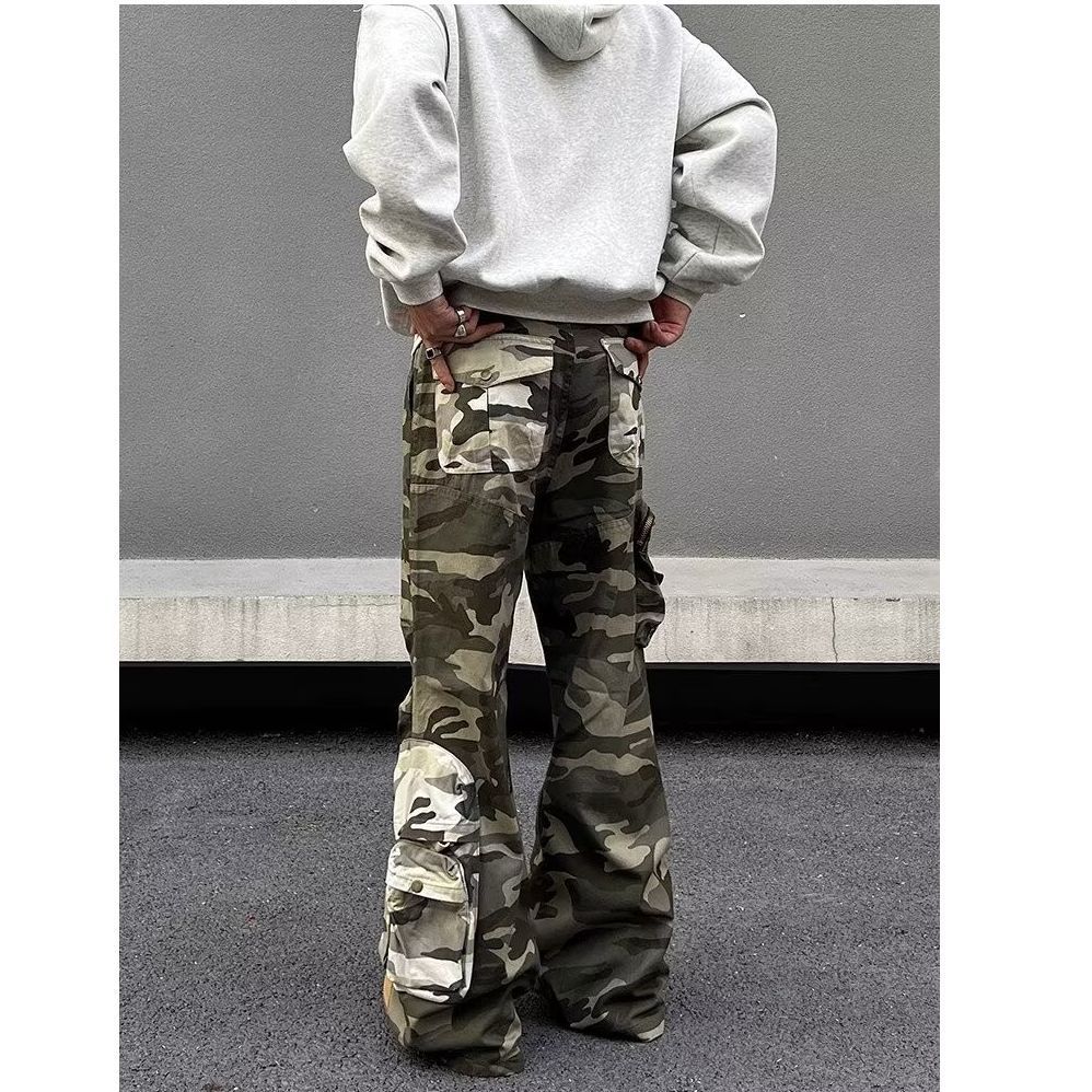 Men's Contrast Color Three-dimensional Pocket Overalls